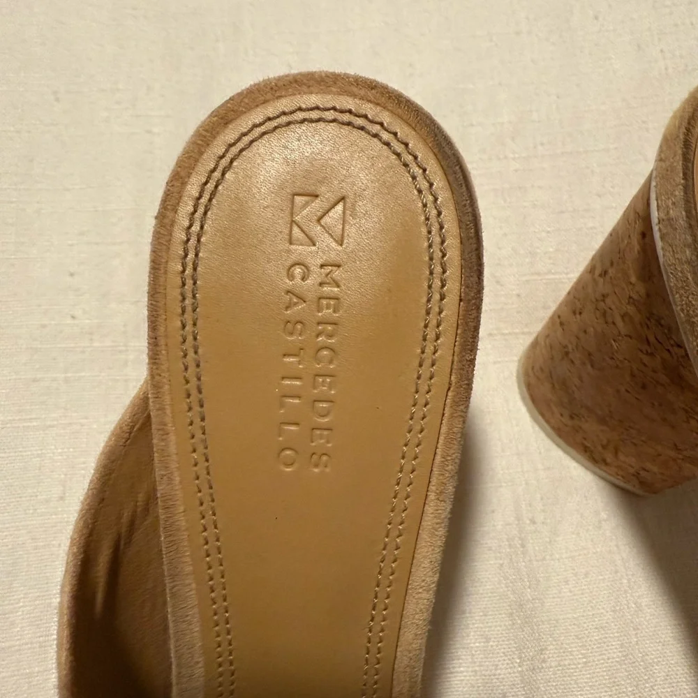 MERCEDES CASTILLO Sand Tan Nude Chiara Cork Platform Sandals Heels size 10 US 40